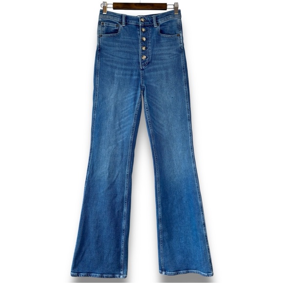 Boyish Denim - Boyish The Ricky High Rise Exposed Button Front Flare Leg Jeans Size 27